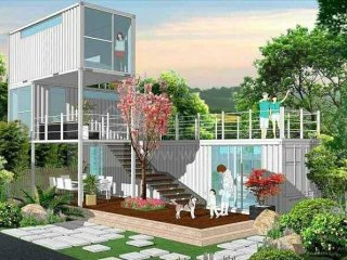 在休閑農(nóng)莊之地，他用集裝箱建了幾棟民宿